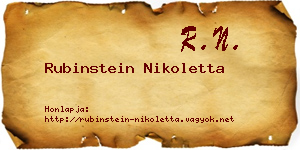 Rubinstein Nikoletta névjegykártya
