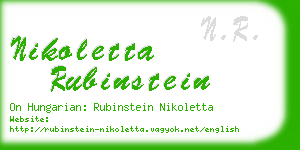 nikoletta rubinstein business card